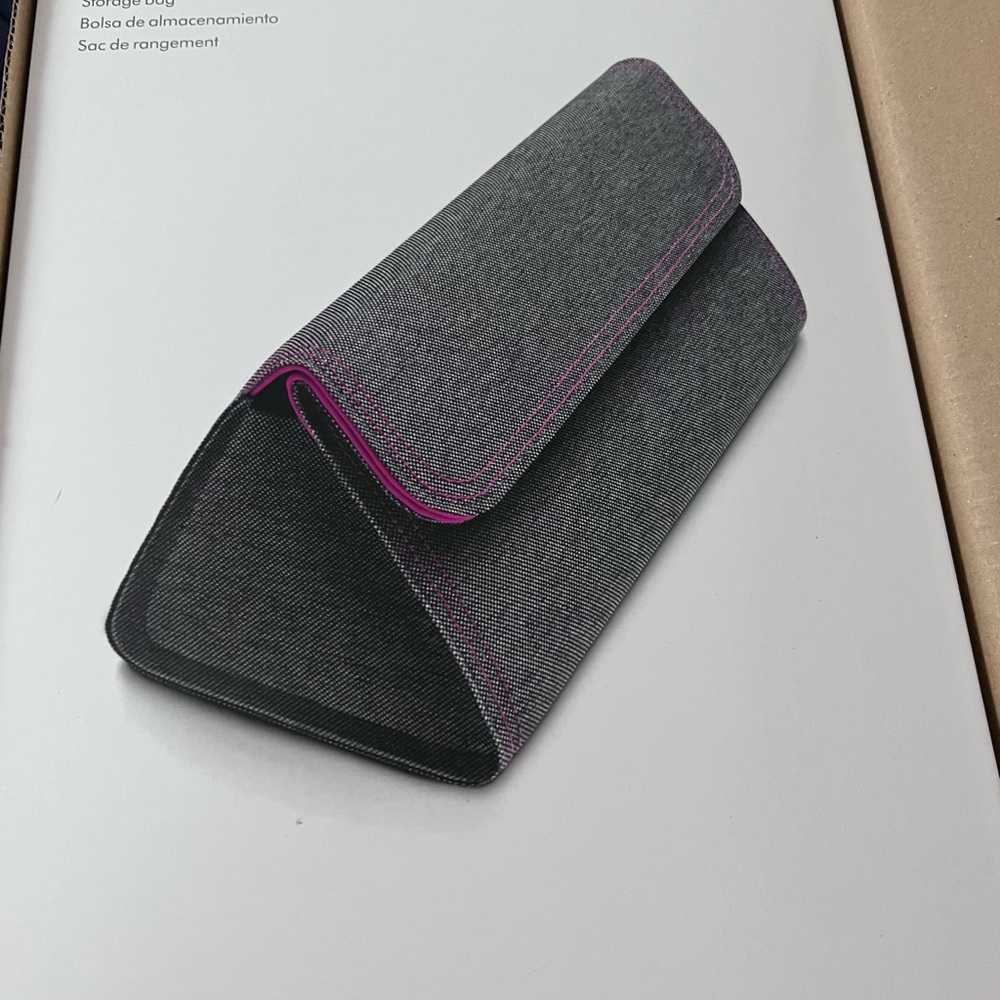 Dyson Gray and Magenta Geometric Cosmetic Bag